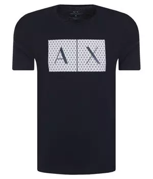 Футболка мужская Armani Exchange облегающего кроя с фирменным принтом, синий
