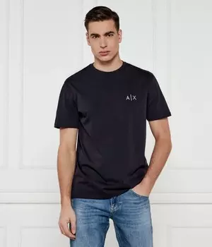 Футболка мужская Armani Exchange однотонная хлопковая, темно-синий