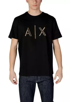 Футболка мужская Armani Exchange с большим логотипом, черный