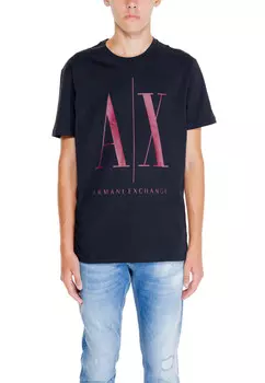 Футболка мужская Armani Exchange с большим логотипом, черный