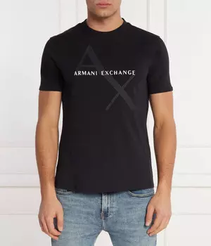 Футболка мужская Armani Exchange с большим логотипом бренда, черный