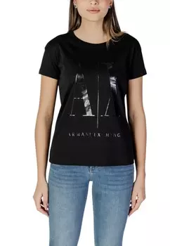 Футболка мужская Armani Exchange с фирменным принтом, черный