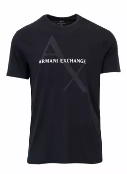 Футболка мужская Armani Exchange с фирменным принтом, черный