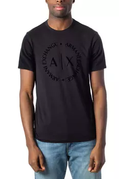 Футболка мужская Armani Exchange с фирменным принтом, черный