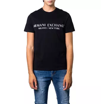 Футболка мужская Armani Exchange с фирменным принтом, черный