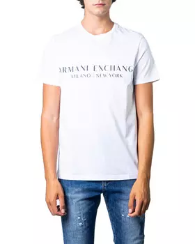 Футболка мужская Armani Exchange с логотипом бренда на груди, белый