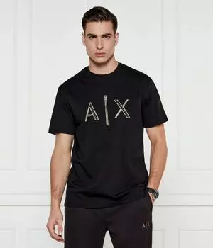 Футболка мужская Armani Exchange с логотипом бренда, черный