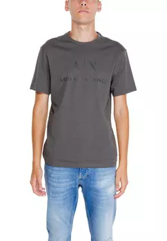 Футболка мужская Armani Exchange с принтом на груди, серый