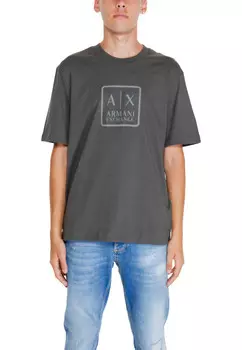 Футболка мужская Armani Exchange с принтом на груди, серый