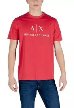 Футболка мужская Armani Exchange с принтом на груди, красный