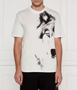 Футболка мужская Armani Exchange с волком, белый