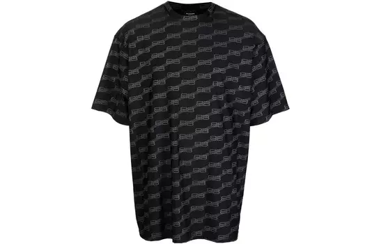 Футболка мужская Balenciaga с короткими рукавами, черный / серый
