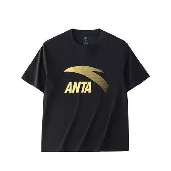 Футболка мужская базовая черно-золотая Anta, черный
