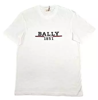 Футболка мужская белая Bally 6238521 из 100% хлопка с вышитым логотипом