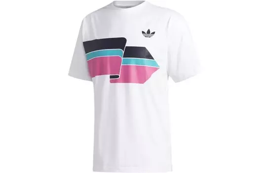 Футболка мужская белая/розовая Adidas Originals, белый