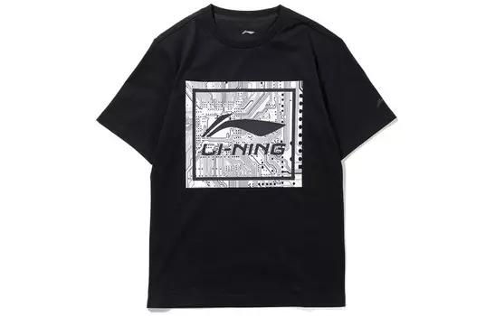 Футболка мужская без обуви, черная Lining, черный