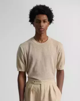 Футболка мужская бежевая трикотажная с коротким рукавом PuroEgo, бежевый