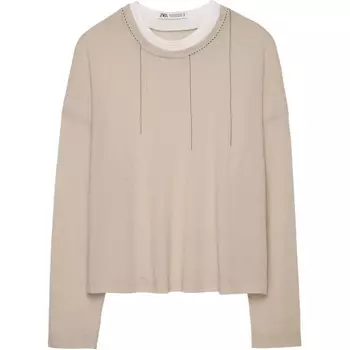 Футболка мужская бежевая Zara, бежевый