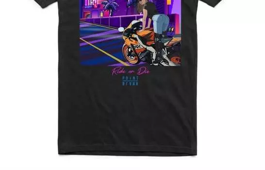 Футболка мужская Bike Life черного цвета Point Blank