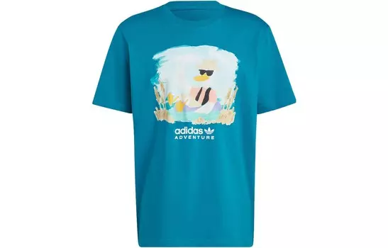 Футболка мужская бирюзовая Adidas Originals, бирюзовый