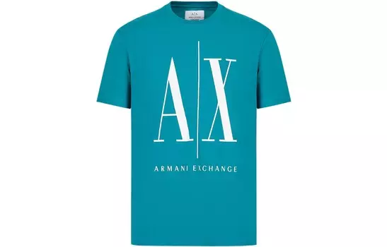 Футболка мужская бирюзовая Armani Exchange, бирюзовый