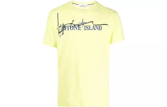 Футболка мужская бледно-желтая Stone Island, светло-желтый
