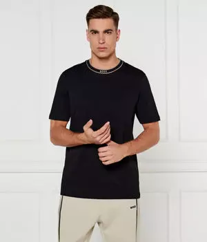 Футболка мужская Boss Green с логотипом на воротнике, черный