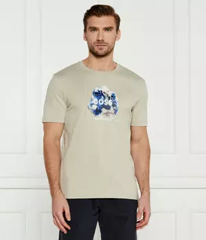 Футболка мужская Boss Orange с рисунком и логотипом, бежевый