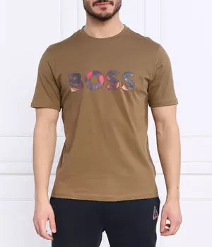 Футболка мужская Boss Orange с рисунком, коричневый