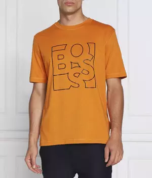 Футболка мужская Boss Orange свободного кроя с принтом, оранжевый