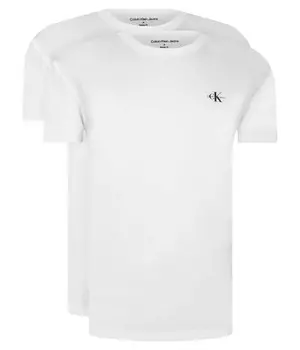 Футболка мужская Calvin Klein Jeans хлопковая с монограммой 2 шт, белый