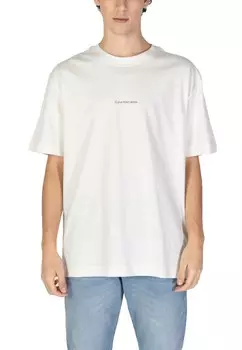 Футболка мужская Calvin Klein Jeans с логотипом бренда, бежевый