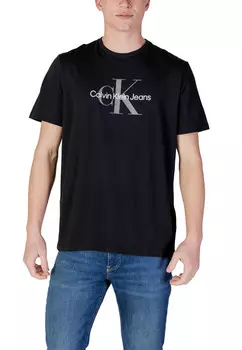 Футболка мужская Calvin Klein Jeans с логотипом бренда на груди, черный
