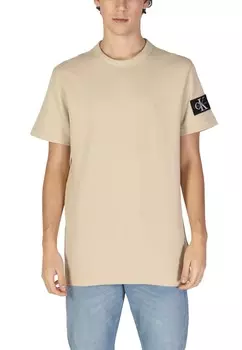 Футболка мужская Calvin Klein Jeans с нашивкой на рукаве, бежевый