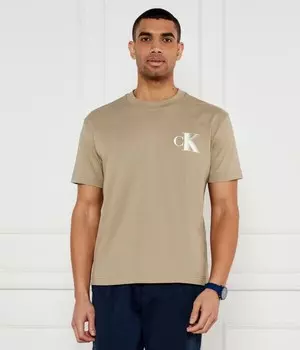Футболка мужская Calvin Klein Jeans свободного кроя, бежевый