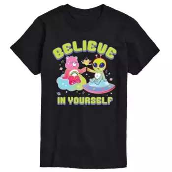 Футболка мужская Care Bears с принтом "Верь в себя" Licensed Character, черный