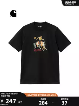 Футболка мужская Carhartt WIP с ковбойским узором, черный