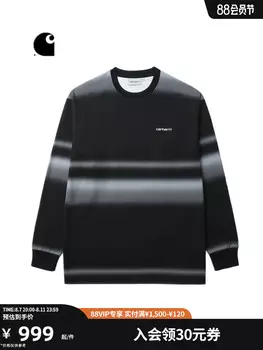 Футболка мужская Carhartt WIP в градиентные полосы, черный