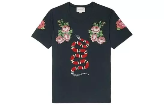 Футболка мужская черная Gucci, черный