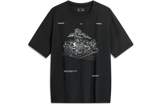 Футболка мужская черная Lining, черный