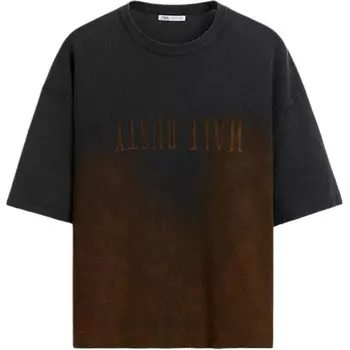 Футболка мужская черная Zara, черный