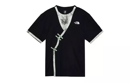Футболка мужская черная/зеленая The North Face, черный/зеленый