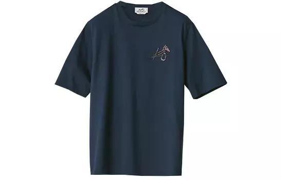 Футболка мужская чернильно-синяя Hermes, синий