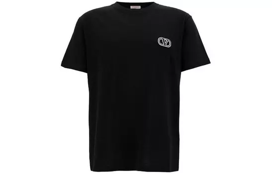 Футболка мужская чисто черная Valentino, черный