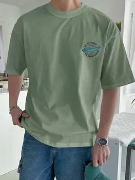 Футболка мужская Dazy с круглым вырезом и короткими рукавами, зеленый