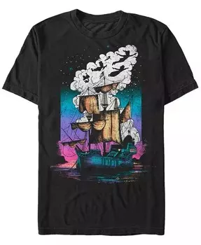 Футболка мужская Disney Pirate Ship Flight Neon с коротким рукавом Fifth Sun, черный