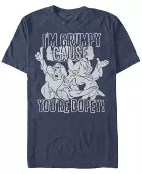 Футболка мужская Disney "Snow White" с коротким рукавом и надписью "Grumpy Cause You're Dopey" Fifth Sun, синий