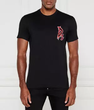 Футболка мужская Dsquared2 с контрастным логотипом, черный