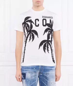 Футболка мужская Dsquared2 с принтом, белый
