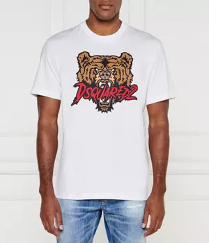 Футболка мужская Dsquared2 с принтом медведя, белый